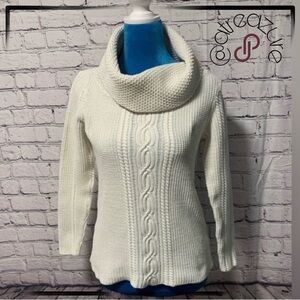 🈹 Nautica Cowl Neck Cable Sweater